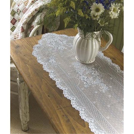 HERITAGE LACE 14 x 38 in. Floret Runner, Ecru FO-1438E